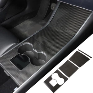 Real Carbon Central Console Gear Shift Panel For Tesla Model 3 Model Y 2017-2022 - Picture 1 of 9