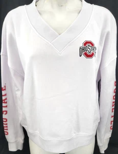 NEU Ohio State Buckeyes OSU Colosseum weißes Sweatshirt mit V-Ausschnitt hinten Damen M - Bild 1 von 9