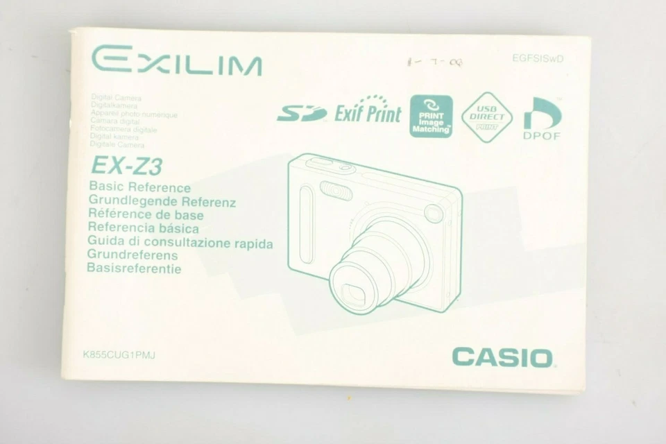 Manual de cámara Casio EX-Z3 Foto 1 de 1