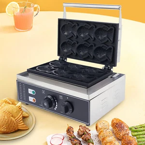 Fish Waffle Maker, 110V 1.55KW Electric Muffin Maker for Home Kitchen, Cafe Bar - Picture 1 of 17