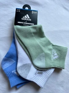 Adidas Men's Cushioned Quarter Socks 3 Pair Pack Aeroready Multicolor Size 6-12 - Picture 1 of 1
