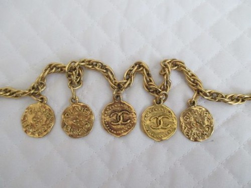 CHANEL Necklace Coin Engraving Chain G 48.5cm CC Logo Coco Ladies accessories