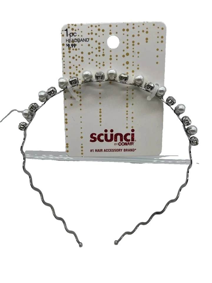 Scunci Head band Pearl & Crystal Silver Styling Hair Band - Image 1 of 1