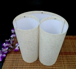 Clip On LINEN DRUM LAMP SHADE Beige, Spider Style 10.5" x 10.5" x 9" (#B) - Picture 1 of 7