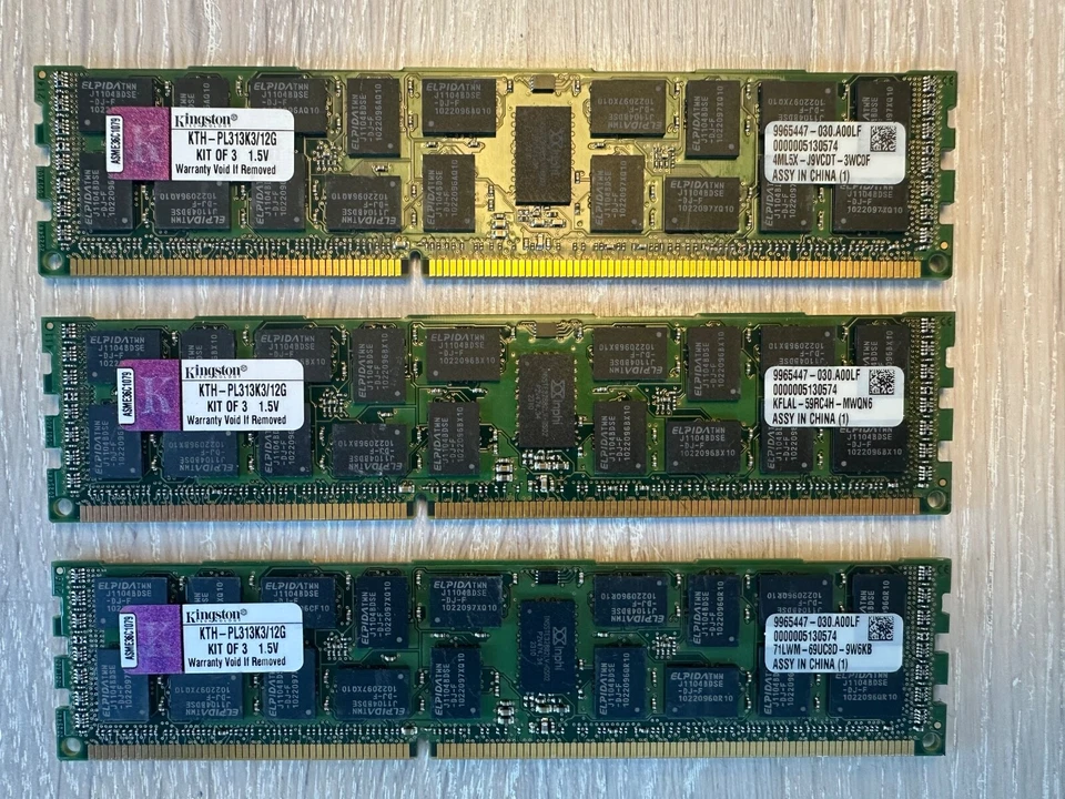 3x HPE server memory Kingston KTH-PL313K3/12G - Image 1 of 1