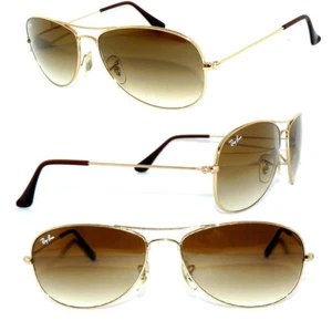 Ray Ban SONNENBRILLE GOLD BRAUN COCKPIT RB 3362 56 001/51 BRILLE PILOT 8301 ETUI - Bild 1 von 6