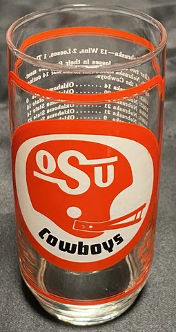 1975 Nebraska Cornhuskers Football Schedule OSU Oklahoma State Cowboys Glass Cup Cover