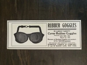 Vintage 1910 Cover Rubber Goggles Sussfeld Lorsch & Company Original Ad 1221 - Picture 1 of 1