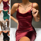 Women Sexy Satin Chemise Lingerie Nightdress Sleepwear Cami Slip Dress Nightwear