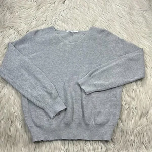 Uniqlo Women's XS Gray V-Neck Cotton Cashmere Pullover Sweater - Picture 1 of 5