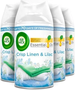 4x Airwick Freshmatic Crisp Lino y Lila 250 ml Recarga Ambientador Habitación Spray - Imagen 1 de 1