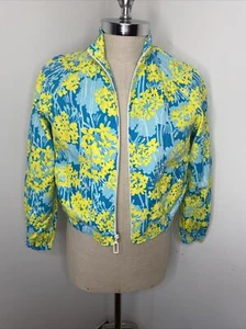 Vintage 1960’s 1970’s The Lilly Pulitzer Zip Up Jacket Sz S Blue Yellow Floral - Picture 1 of 8
