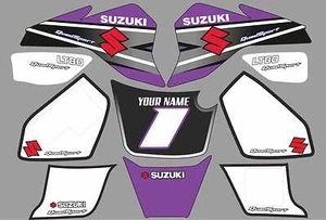 suzuki lt80 quad graphics stickers decals name-number lt 80 mx laminate purple   - Picture 1 of 1