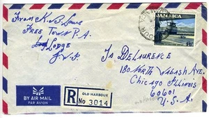 Vieux Port Jamaïque Enregistrée Aérien Courrier Lettre 1964 Housse - Picture 1 of 2