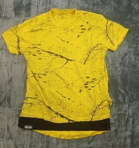 Switch Notable Hombre XL Amarillo Negro Salpicaduras Pintura Gráfico Envejecido - Imagen 1 de 8