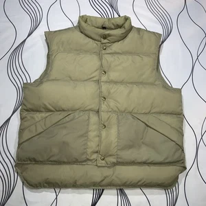 Vintage LL Bean Goose Down Puffer Vest Men’s XL Long Brown Jacket Quilted USA - Picture 1 of 10