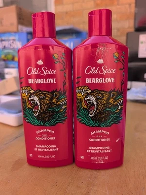 Lot Of 2 Old Spice BEARGLOVE 2in1 Shampoo & Conditioner 13.5 FL oz. NEW - Image 1 of 2
