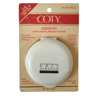 Vintage COTY Airspun Moisturizing Pressed Powder Muted Beige 0.4 oz. - Image 1 of 3