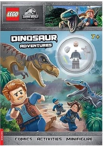 NEW  x LEGO Jurassic  DINOSAUR ADVENTURE book & Acu Guard FIGURE Coic Activitie - Imagen 1 de 4