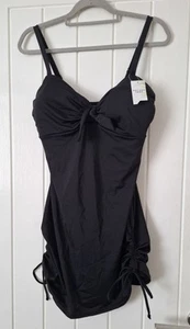 LADIES BLACK ONE PIECE SWIMMING COSTUME WITH SKIRT SIZE 18 NWT'S - Picture 1 of 4