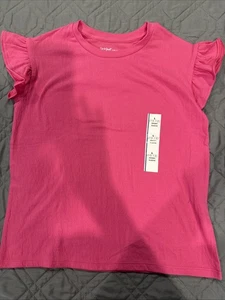 Girls Pink Size Large Flutter Sleeve Top - Picture 1 of 1