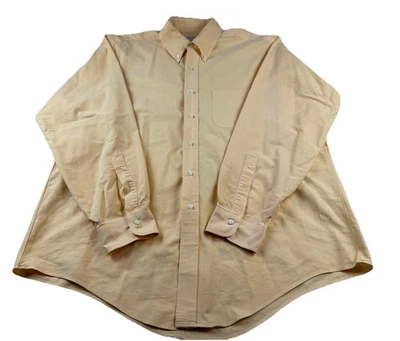 Brooks Brothers Dress Shirt Sz 17 - 35 Yellow Button Down Oxford Supima Cotton - Image 1 of 4