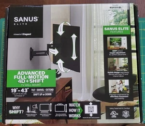 New SANUS Elite Advanced Full-Motion TV Wall Mount Most 19"-43" Model BSF517-B1 - Picture 1 of 5