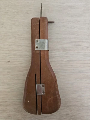 Vintage Antique Small 8" Wooden Shuttle Rug Weaving Hooking Punch Tool Barn Find - Image 1 of 4