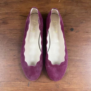 French Sole Jigsaw Ballet Flats FS/NY, Maroon With Texturing, Size 8 - Picture 1 of 6