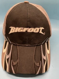 Bigfoot Monster Truck Flames Hat Cap Men Black Gray Adjustable - Picture 1 of 10