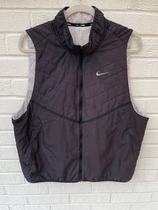 Nike Gilet Mens Xtra Large Black Sleeveless Running Gym Quilted Therma Fit Vest - Picture 1 of 7