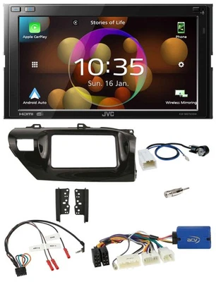 JVC DAB Lenkrad 2DIN Bluetooth USB Autoradio für Toyota Hilux 2015-2020 - Bild 1 von 4