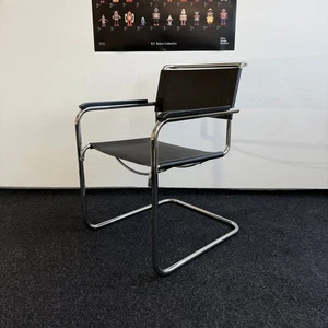 Thonet Freischwinger S 34 - Kernleder schwarz - Marcel Breuer - Neuwertig! - Bild 1 von 11