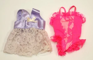 Vintage 1990s Mattel Barbie LINGERIE Purple Baby Doll Top & Pink TEDDY Camisole - Picture 1 of 2