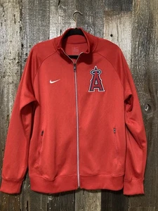 Anaheim Angels Jacket Mens Size Large Red MLB Baseball Full Zip Track Top Nike - Picture 1 of 7