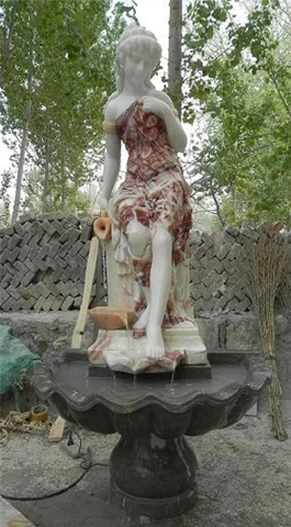 BEAUTIFUL HAND CARVED MARBLE ESTATE FIGURAL FOUNTAIN - J902 Cover