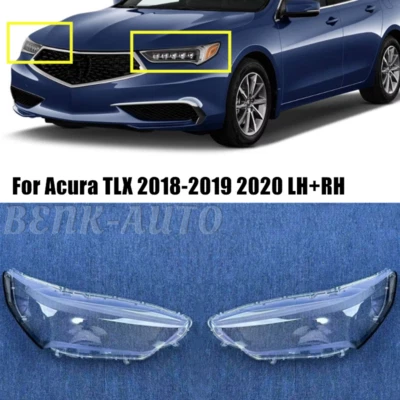 Reemplazo para Acura TLX 2018-20 LH+RH Faro Lente Cubierta Carcasa+Pegamento 2 Piezas Foto 1 de 4