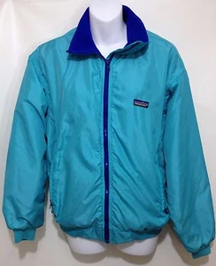 Giacca nylon foderata in pile Patagonia 12 blu acqua vintage made in USA - Foto 1 di 6