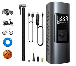 Compressore Aria Portatile Batteria,Mini Gonfiatore auto Portatile con torcia - Foto 1 di 8