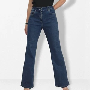 Laura Ashley Flare Jeans Ladies 10 M Flared Bell Bottoms Dark Denim 70s Vintage - Bild 1 von 14