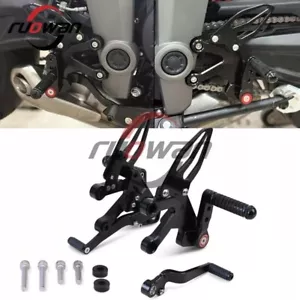 Motorcycle CNC Adjustable Rearset Footrests Foot Pegs Pedal For Daytona 660 Red - Bild 1 von 8