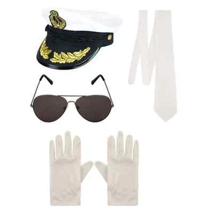 Navy Captain Fancy Dress Costume Set Sea Officer & Gentleman Hen Do Stag Party - Picture 1 of 9