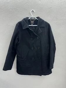 Route 66 Womens Peacoat Size XL Black Double-Breasted Button Up Lined - Picture 1 of 11