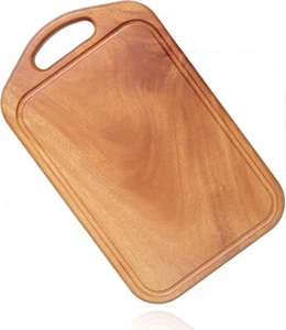 Wooden Bread Charcuterie Cutting Board with Handle for Meat Cheese Bread 13x8 in - Picture 1 of 7