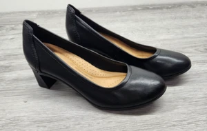 Clark’s Collection Emily 2 Ruby Black Leather Heels. Size 6.5 Ultimate Comfort - Picture 1 of 5