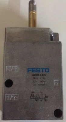 7876 FESTO AIR SOLENOID VALVE MONOESTABLE MOFH-3-1/4  3/2 WAYS G1/4 1,5-8 BAR - Image 1 of 2