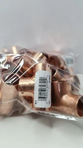 NIBCO EVERBILT 611 1/2"×1/2"×1/2" COPPER TEE SOLDER FITTING WATER HVAC GAS 20 PK - Picture 1 of 4