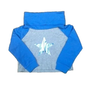 NWT Crazy8 Girls Sweatshirt Gray & Blue Metallic Star Print Size 4T - Picture 1 of 3