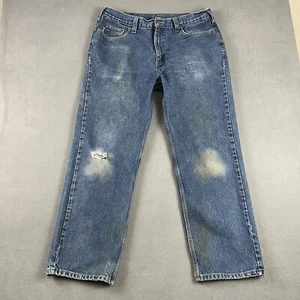 Carhartt Jeans Mens 38X32 Blue Workwear Denim Outdoor Distressed Grunge Chore - Picture 1 of 17