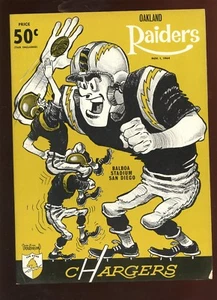November 1 1964 AFL Program Oakland Raiders at San Diego Chargers EXMT - Picture 1 of 1